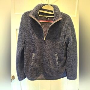 Banana Republic Navy Sherpa Fleece Quarter-Zip Pullover Women’s XS